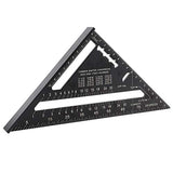 Herramientas Carpintería  Aleación de Aluminio de 7 Pulgadas Triángulo Carpintería Cuadrado Carpintero Cuadrado Herramienta de Diseño Triángulo Transportador de ángulos (Métrico)