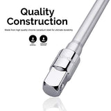 ▶ NEIKO Llave de mango en T de 3/8 pulgadas | 11 pulgadas de longitud | Incluye adaptadores de 1/4 pulgadas y 1/2 pulgadas | Acero Cr-V