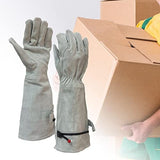 B Baosity Guantes de jardinería de cuero de PU para mujeres y hombres Guantes de protección de antebrazo largo resistente a prueba de espinas Guantes de trabajo, l