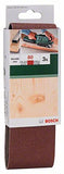 ▶ BOSCH Juego de lija de 3 piezas para lijadoras de cinta, color rojo, calidad 80, sin agujeros, sujetado Bosch Home and Garden 2609256189 -
