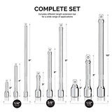 ▶ NEIKO Juego de barras de extensión oscilantes | 9 piezas | Unidades de 1/4", 3/8", 1/2" | Acero Cr-V