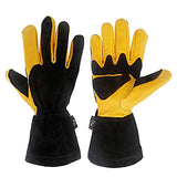 ▶ Guantes de soldador  resistentes al calor extremo y al fuego con costuras de Kevlar, guantes perfectos para soldadura/horno/parrilla/barbacoa/chimenea/estufa/soporte para olla/soldador tigre/manipulación de animales