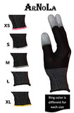 ▶ Guantes Antiestáticos negros de ajuste superior con punta de los dedos de fibra de carbono de 13 G, guantes de trabajo de seguridad ESD con revestimiento de poliuretano (2, extragrandes)