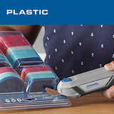 ▶ DREMEL - Tijeras eléctricas inalámbricas recargables USB de 4 V con dos accesorios de cuchilla, cable USB y bloque de alimentación, ideal para cortar tela, cartón y material de papel