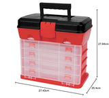 ▶ Caja de herramientas con sistema de estantes de plástico W54042 con 4 organizadores