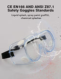 MELASA Gafas de seguridad ANSI Z87.1, 2 paquetes de gafas de laboratorio protectoras antivaho, gafas de seguridad para protección ocular
