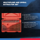 Extractor de pernos | Extractores de múltiples ranuras y espirales | De 5/64" a 1/2" | Juego de extracción de tornillos, espárragos, accesorios y orejetas pelados | Brocas para zurdos