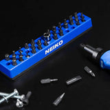 ▶ NEIKO Organizador y soporte para puntas de destornillador hexagonal | Base magnética | Capacidad para hasta 37 puntas | Compatible con puntas hexagonales de 1/4" y adaptadores | Diseño compacto para fácil almacenamiento y transporte