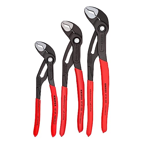 ▶ KNIPEX Herramientas - Juego de alicates cobra de 3 piezas (7, 10 y 12) (002006US1)