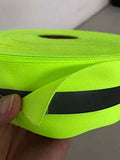 Cinta Reflectante de Alta Visibilidad 50m Ancho 5cm 2" Cinta de Seguridad Reflectiva de Tela Uniformes Chalecos de Seguridad Reflejante Advertencia de Cosido Ajuste de Seguridad (Limón)