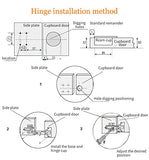 YENUO - Bisagra empotrada para puerta de ropero de cocina de 110 grados con bisagras hidráulicas cerradas, ajuste en T, fácil de instalar, equipado con tornillos, 1 par o 5 pares (1 par)