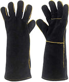 ▶ Guantes de Soldador de Estilo Deportivo 16 IN Guantes Largos, Seguros y duraderos, Guantes de Soldadura Resistentes al Calor, Mitones for soldadores/Chimenea/Camping/Cocina/Jardinería