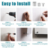 🔩 Litoexpe 24 tornillos de separación para letreros, 2 x 2,5 cm de acero inoxidable para soportes de pared, tornillos publicitarios, accesorios de vidrio para letreros acrílicos, obras de arte de vidrio