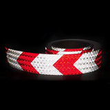 ▶ Cinta reflectante de seguridad blanca y roja impermeable de alta visibilidad de 2 pulgadas x 30 pies, cinta reflectora de visibilidad para remolques, camiones, coches