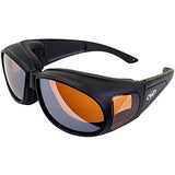 ▶ Global Vision Gafas de seguridad Outfitter con marcos negros mate y lentes de espejo de conducción antivaho
