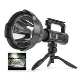 🔦 Linterna recargable Linterna recargable de alto lúmenes, 90000 lúmenes LED superbrillante, 4 modos IPX5 luces de trabajo impermeables para senderismo, camping, caza y emergencias con trípode y salida USB