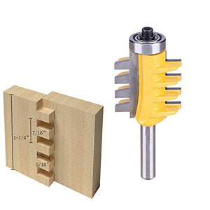 Bestgle 1/4" Caña Fresa para Cono Tenon Fresas de Carpintero para Trabajar la Madera Herramientas de Cola Router Shank ferrocarril