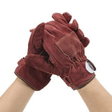 Drfeify Guantes Resistentes Al Calor Ignífugos Ignífugos No Escaldables para Parrilla de Barbacoa Cortos, 2 Farben, 1 Par/Juego(Rojo)