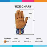 ▶ Guantes Jardinería de cuero para mujer, guantes de trabajo para deshierbar, cavar, plantar, rastrillar y podar (B-azul)