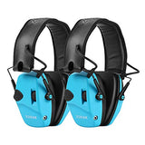 ▶ Protección electrónica para los oídos, reducción de ruido, amplificación de sonido, orejeras de seguridad para rango de pistolas, caza (azul 2)
