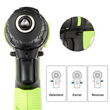 ▶ Taladro Inalambrico, 21V de Doble Velocidad, Ajuste de par 18+1, Equipado con un Conjunto de Accesorios como Taladro Transversal, Taladro Helicoidal y Taladro de Ranura, para Atornillar y Taladrar