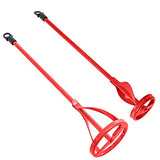 ▶ Juego de 2 cuchillas mezcladoras de pintura, resina epoxi, barro y cemento, herramientas de agitación para taladro eléctrico, palas de mezcla de cinta de 15.5 y 14 pulgadas, cañas de cabeza hexagonal de 3/8 y 5/16 pulgadas, mezcla de cubo de