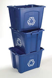Rubbermaid Commercial Stackable Recycling Bin, 14 Gallon, Blue