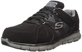 ▶ SKECHERS, Zapatos de Trabajo para Hombre, Synergy Ekron 77068, Negro/Carbón, 27 Ancho Medio