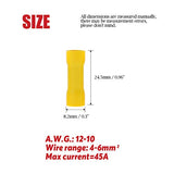 Hilitchi - 100 conectores de cable eléctrico con aislamiento, calibre 12-10, color amarillo (12 – 10 AWG)