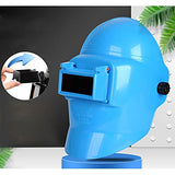 gazechimp Soldadores Casco de soldadura a prueba de chispas Capucha de, Casco de soldador en la cabeza Gafas de de ojos, de, Azul