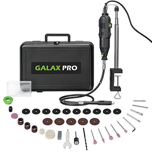 Juego de herramientas  GALAX PRO - Kit de herramientas rotativas de 135 W, velocidad variable 8,000 - 32,500 rpm, 40 accesorios con eje flexible, ideal para creaciones de bricolaje, proyectos de manualidades, perforación, corte, lijado, pulido y grabado