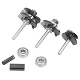 ▶ Broca fresadora de enrutador de inglete de bloqueo de aleación  3 dientes en forma de T juego de brocas de enrutador de madera herramienta de carpintería para recortar