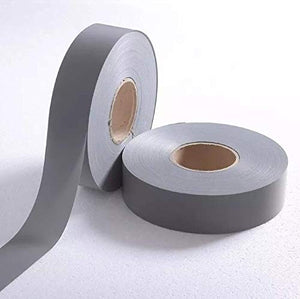 Cinta Reflectante Gris Plata de Alta Visibilidad 100m Ancho 2.5cm 1" Cinta de Seguridad Reflectiva de Tela Uniformes Chalecos de Seguridad Reflejante Advertencia de Cosido Ajuste de Seguridad