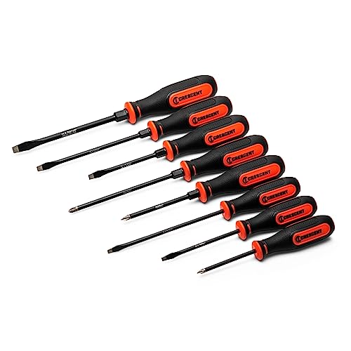 ▶ CRESCENT - Juego de destornilladores de doble material con punta de diamante y destornilladores ranurados