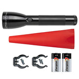 ▶ MAGLITE Paquete de seguridad ML50L 2 celdas C LED linterna negro, tamaño medio, ML50L-I201G – Varita roja