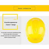 ▶ Casco de Seguridad Industrial, Casco de construcción rígido, ventilado, arnés de 4 Puntos, Los Cascos de Seguridad para Adultos