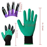 ▶ Guantes Jardinería  con garras, 2 pares (dos manos con garras) para cavar, plantar, deshierbar, sembrar, impermeable, el mejor regalo de jardinería para hombres y mujeres, color verde