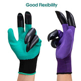 ▶ Guantes Jardinería para excavar y plantar (2 pares con garras, morado)