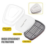 ▶ Respirador de Cara Completa Reutilizable Cubierta de Cara Completa Cubierta de Gas 8 en 1 Respirador de Vapor orgánico Amplio Campo de visión para máquina de Pintura Pulido Soldadura y Otra