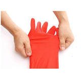 ▶ Cocina goma limpieza guantes con forro interior hogar Thickening PU Guante de látex de lavado impermeable 2 pares