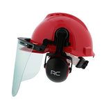 ▶ Casco de seguridad forestal – Sombrero duro ventilado, viseras de malla y plástico, orejeras protectoras – construcción, soldadura, motosierra