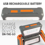 🔦 Linterna recargable Energizer.-  Linterna LED Recargable multipanel, Resistente al Agua IPX4, superbrillante, 1000 lúmenes, Cable de Carga USB Incluido, función de Banco de energía, Patas Ajustables