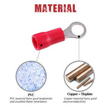 💢Hilitchi - 100 Conectores de Alambre eléctrico aislados de Calibre 22-16 (M4, Rojo)