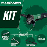 ▶ METABO Esmeriladoras  Amoladora angular | 4-1/2 pulgadas | Interruptor de paleta | 12 amperios | Motor sin escobillas CA | Freno eléctrico | Reducción de retroceso | G12BYEQ, verde Metabo HPT