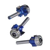 ▶ Broca fresadora r Edge Router-3Pcs bit 1/4in Shank 4 Tooth Round Routers bits para carpintería