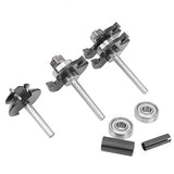 ▶ Broca fresadora de enrutador de inglete de bloqueo de aleación  3 dientes en forma de T juego de brocas de enrutador de madera herramienta de carpintería para recortar