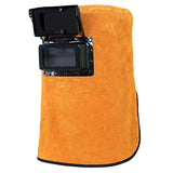 ▶ Capucha de soldadura Casco de cuero resistente al calor con lente de filtro con cuello con cuello de protección de la cara de la cara de la soldadora Accesorios de