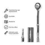 ▶ Redlemon Juego de Herramientas de Dado Hexagonal Universal, Matraca y Extensión, Ajustable a Tuercas y Tornillos de 1/4 Hasta 3/4 de Pulgada, Ideal para Reparaciones de Auto, Bicicleta y Hogar Multiusos