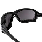 ▶Gafas de sol deportivas acolchadas de seguridad para motocicleta, color negro con lente ahumada