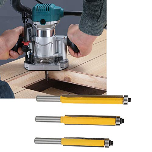 ▶ Juego de brocas  de Fresado de Vástago de 3 Piezas de 8 MM Cabezal de Corte de Aleación YG8 Broca de Corte de Carpintería Profesional con Rodamiento Superior para Carpintería